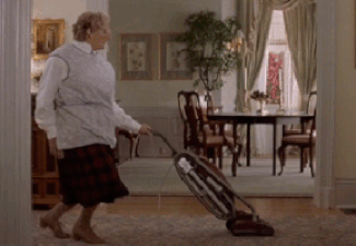Mrs Doubtfire cleaning 