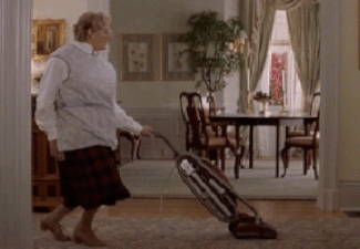 Mrs Doubtfire cleaning