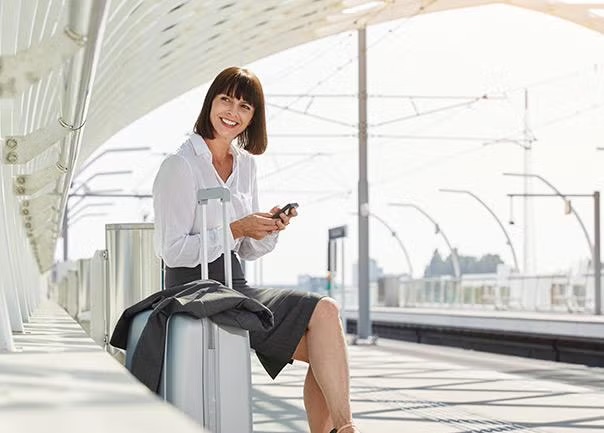 Happy Lady Traveller