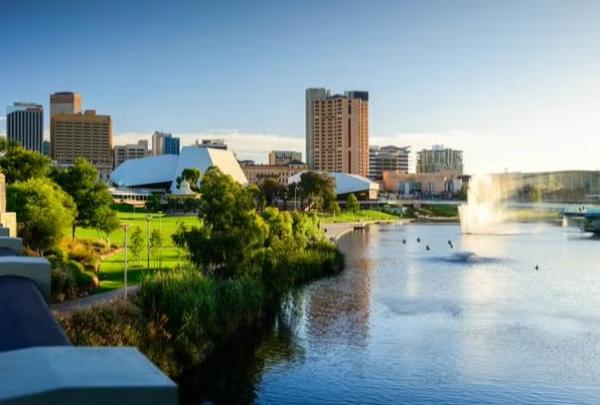 View of the water, showcasing tourist attractions in the Adelaide travel destination guide. 