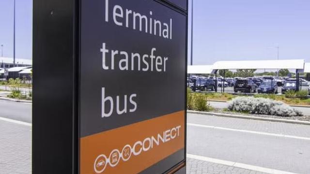 Perth Airport signage representing new visa requirements for Perth Airport.
