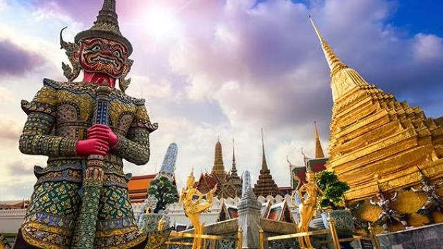 View of a temple in Bangkok, showcasing tourist attraction in the Bangkok travel guide. 