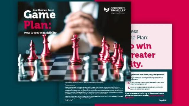 Cover of the guide providing a business travel game plan to start winning across all aspects of business travel.