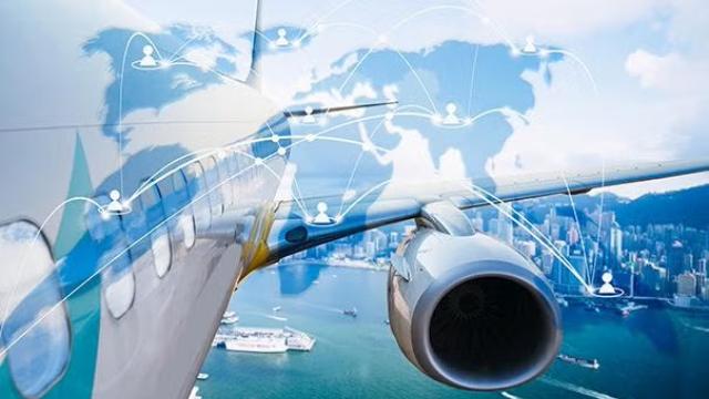Graphic of an airplane demonstrating bringing NDC to life for customers. 