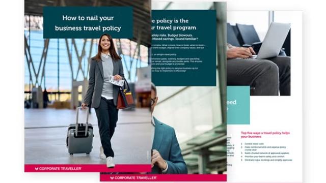 Cover of Corporate Traveller's travel policy guide.