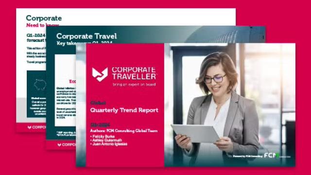 Corporate Traveller’s Quarterly Trends Report for Q1 2024 cover. 