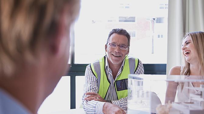 CoT-HW High visibility vest in office