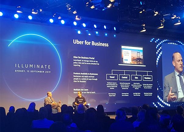 Uber for business being launched on-stage at Illuminate
