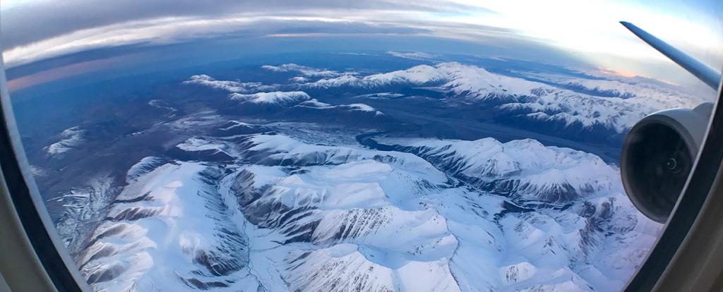New Zealand from airplane window