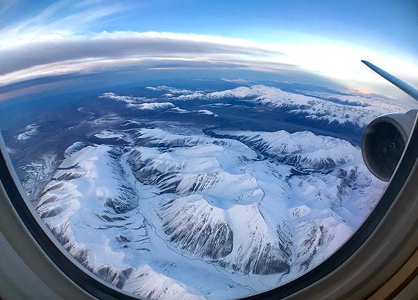 New Zealand from airplane window
