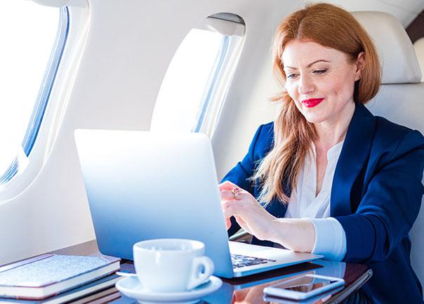 woman on plane