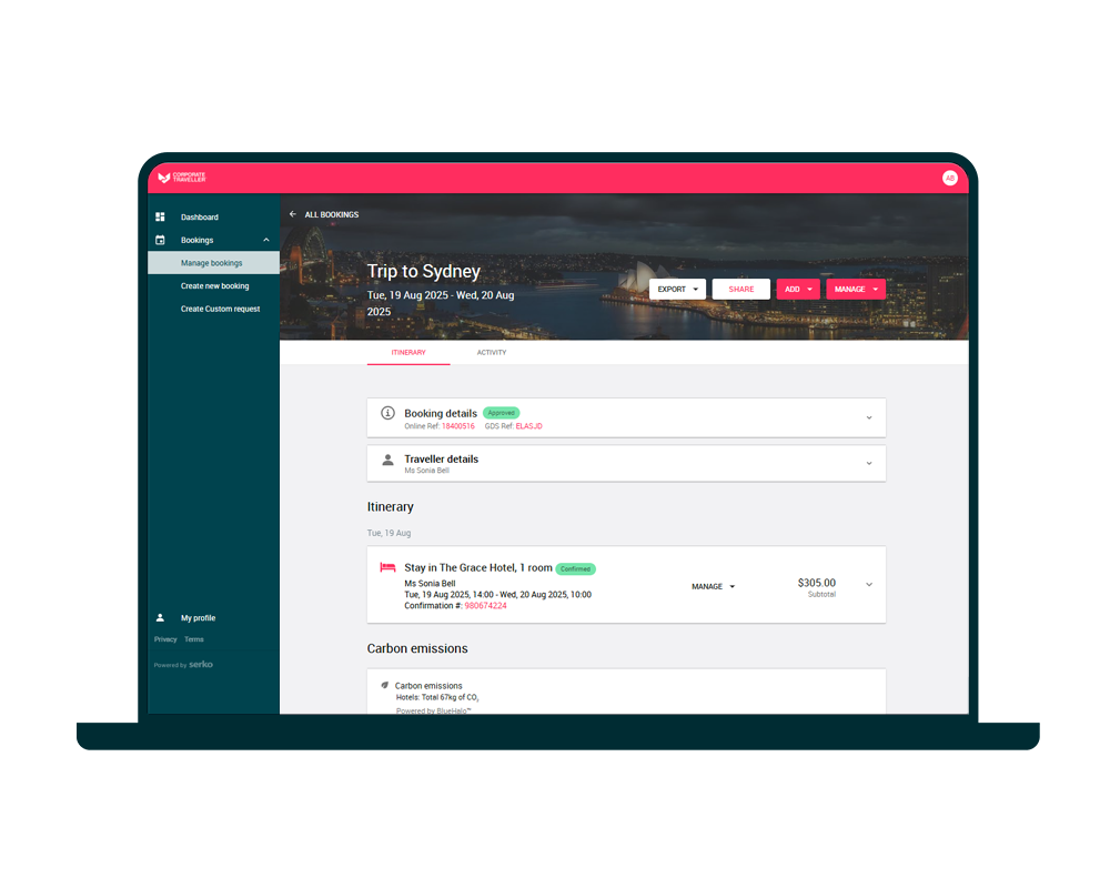 Savi business traveller booking platform