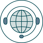 Phone around the globe icon