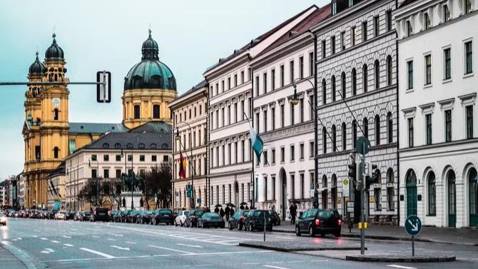 City buildings in Germany showcasing tourist attractions as part of a destination travel guide.