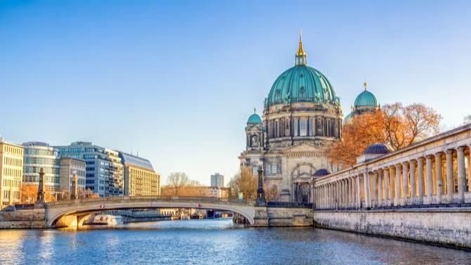 Aerial view of Germany, showcasing its landscapes and cities as part of a destination travel guide.