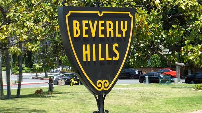 The Beverly Hills sign, showcasing tourist attractions in the Los Angeles travel guide. 