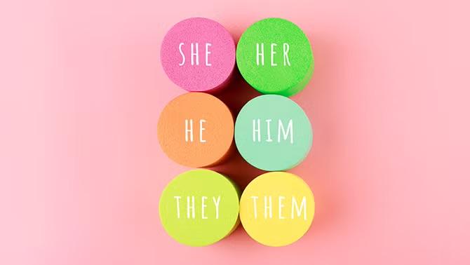 Illustrations of pronouns in business travel.