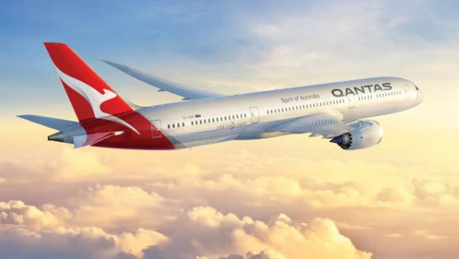 Qantas plane in the sky representing FCTG partners with Qantas as new distribution model takes off.