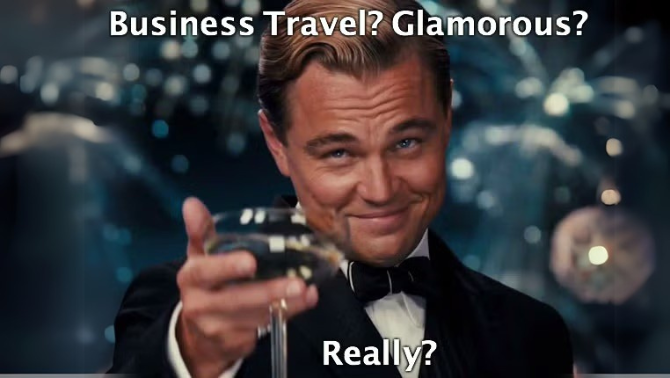 Great Gatsby meme representing travel humour.