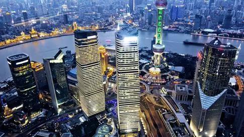Aerial view of Shanghai city, showcasing tourist attractions as part of a destination travel guide.