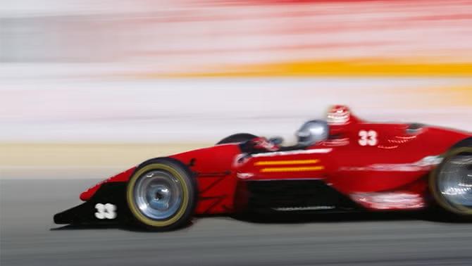A high-speed racing car on the track at the Australian Grand Prix.