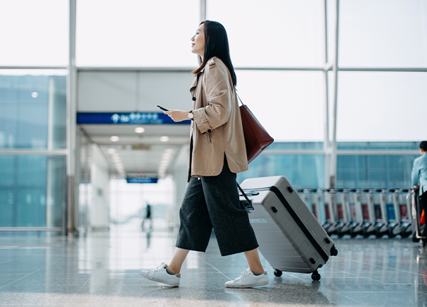 business traveller at airport